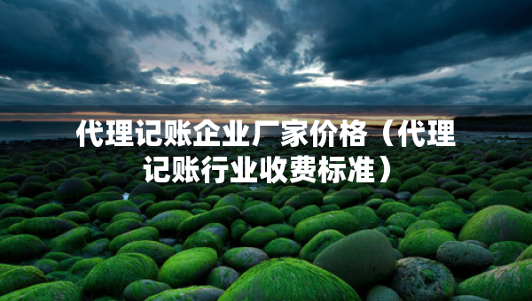 代理记账企业厂家价格（代理记账行业收费标准）