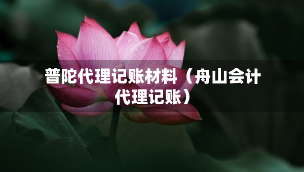普陀代理记账材料（舟山会计代理记账）