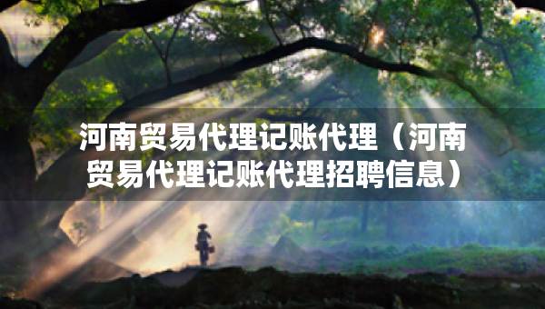 河南贸易代理记账代理（河南贸易代理记账代理招聘信息）