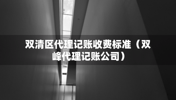 双清区代理记账收费标准（双峰代理记账公司）