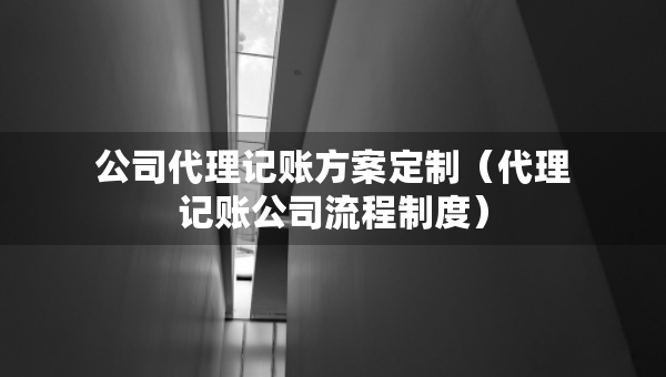 公司代理记账方案定制（代理记账公司流程制度）