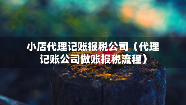 小店代理记账报税公司（代理记账公司做账报税流程）