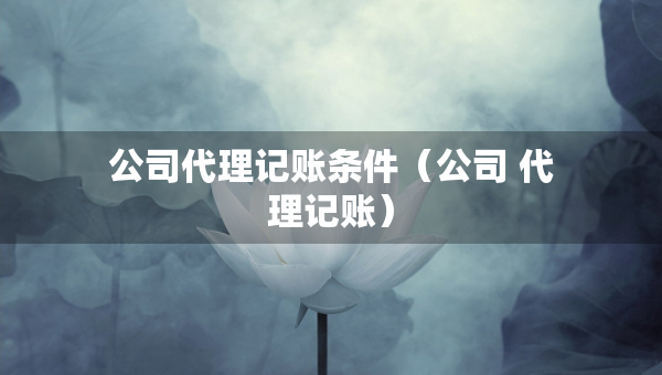 公司代理记账条件（公司 代理记账）