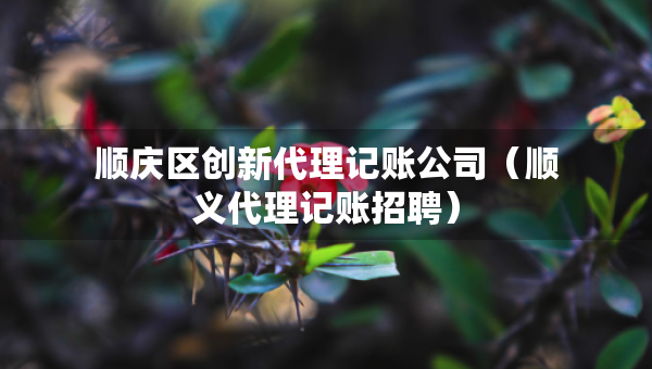 顺庆区创新代理记账公司（顺义代理记账招聘）