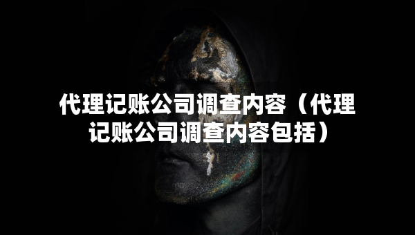 代理记账公司调查内容（代理记账公司调查内容包括）
