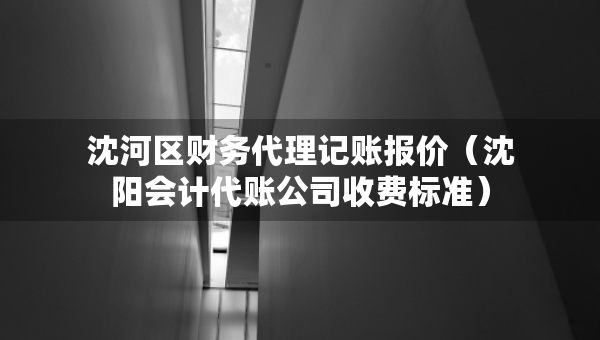 沈河区财务代理记账报价（沈阳会计代账公司收费标准）