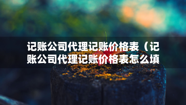 记账公司代理记账价格表（记账公司代理记账价格表怎么填）
