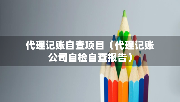代理记账自查项目（代理记账公司自检自查报告）