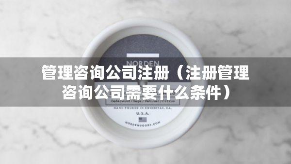 管理咨询公司注册（注册管理咨询公司需要什么条件）