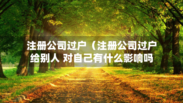 注册公司过户（注册公司过户给别人 对自己有什么影响吗）