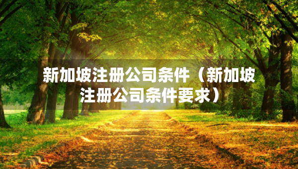 新加坡注册公司条件（新加坡注册公司条件要求）