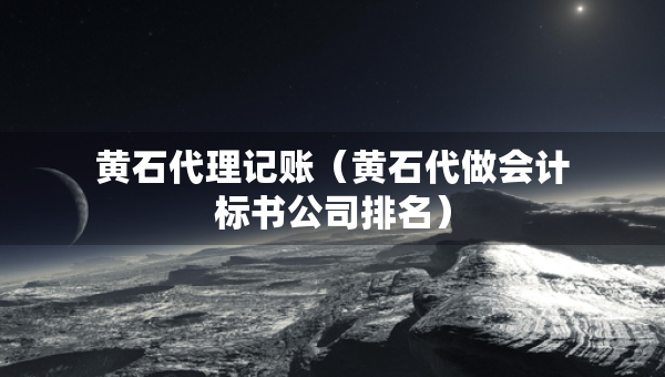 黄石代理记账（黄石代做会计标书公司排名）