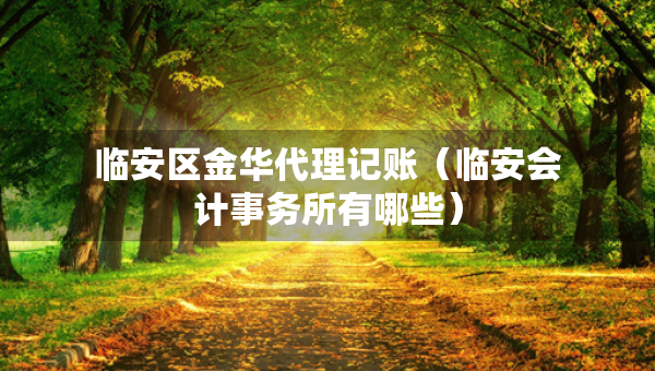 临安区金华代理记账（临安会计事务所有哪些）