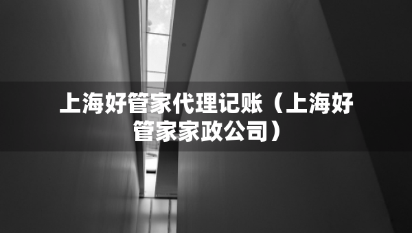 上海好管家代理记账（上海好管家家政公司）