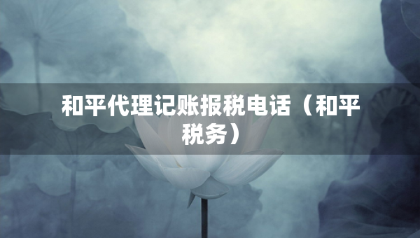 和平代理记账报税电话（和平税务）