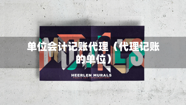 单位会计记账代理（代理记账的单位）
