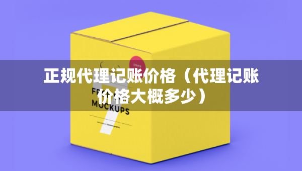 正规代理记账价格（代理记账价格大概多少）