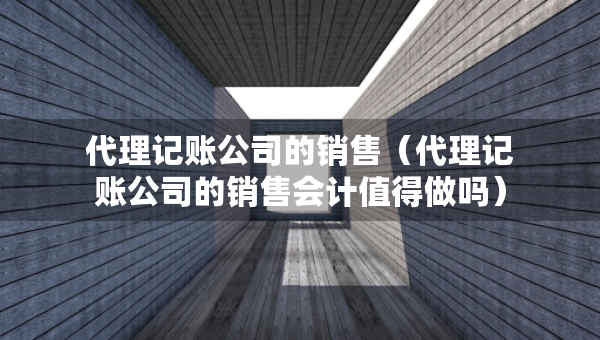 代理记账公司的销售（代理记账公司的销售会计值得做吗）