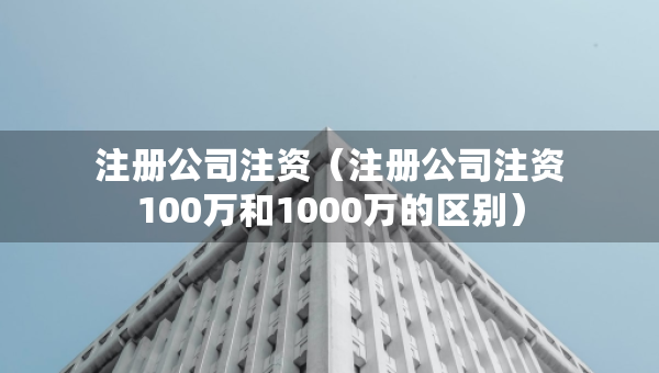 注册公司注资（注册公司注资100万和1000万的区别）