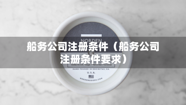 船务公司注册条件（船务公司注册条件要求）