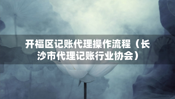 开福区记账代理操作流程（长沙市代理记账行业协会）