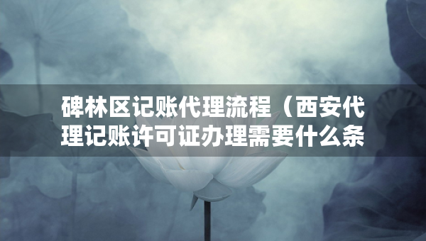 碑林区记账代理流程（西安代理记账许可证办理需要什么条件）