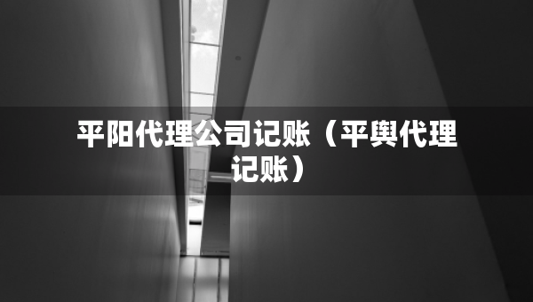 平阳代理公司记账（平舆代理记账）