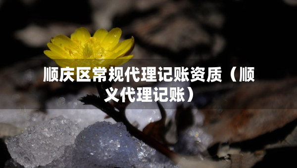 顺庆区常规代理记账资质（顺义代理记账）