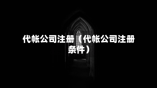 代帐公司注册（代帐公司注册条件）