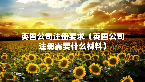 英国公司注册要求（英国公司注册需要什么材料）