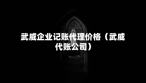 武威企业记账代理价格（武威代账公司）