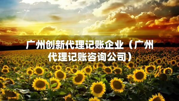 广州创新代理记账企业（广州代理记账咨询公司）