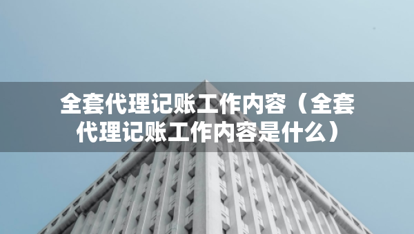 全套代理记账工作内容（全套代理记账工作内容是什么）