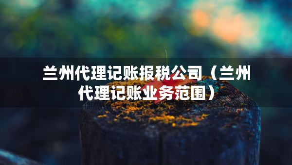 兰州代理记账报税公司（兰州代理记账业务范围）