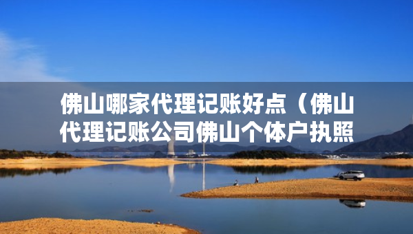 佛山哪家代理记账好点（佛山代理记账公司佛山个体户执照代办）