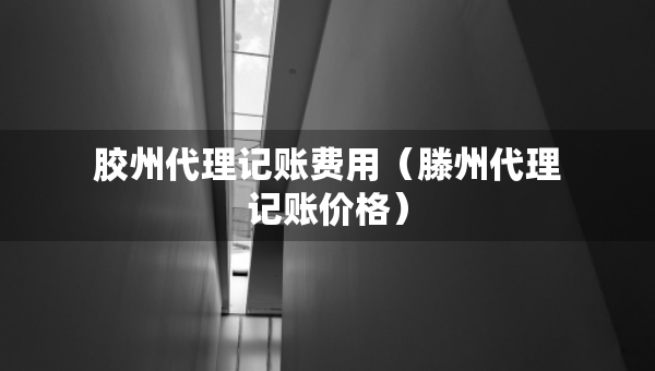 胶州代理记账费用（滕州代理记账价格）