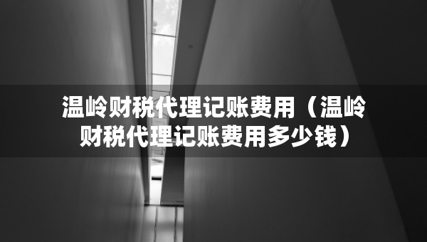 温岭财税代理记账费用（温岭财税代理记账费用多少钱）