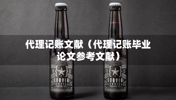 代理记账文献（代理记账毕业论文参考文献）