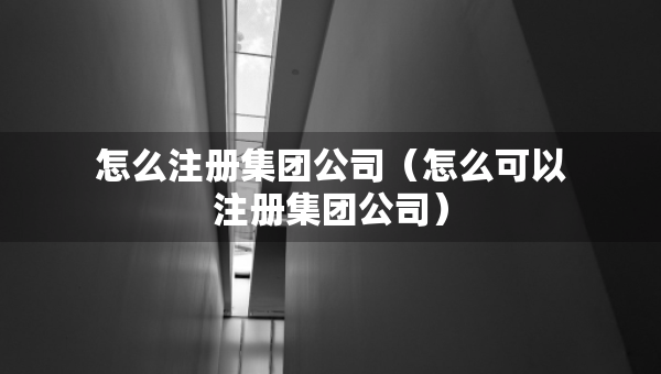 怎么注册集团公司（怎么可以注册集团公司）