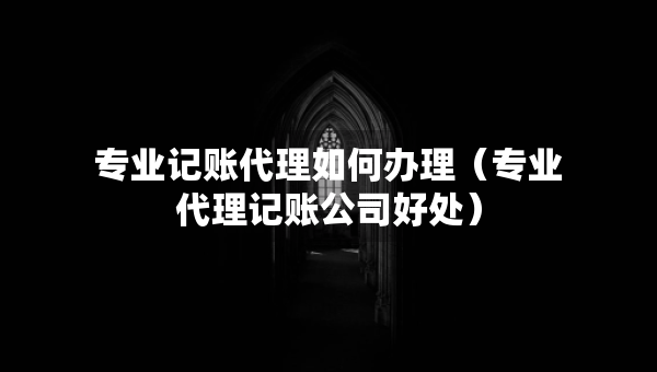 专业记账代理如何办理（专业代理记账公司好处）