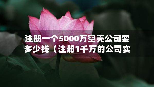 注册一个5000万空壳公司要多少钱（注册1千万的公司实际需要多少钱）