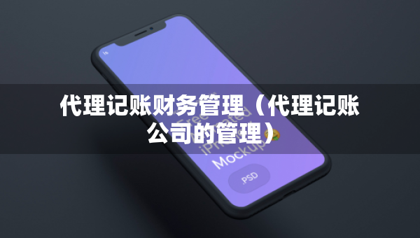 代理记账财务管理（代理记账公司的管理）