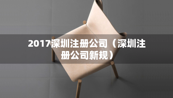 2017深圳注册公司（深圳注册公司新规）