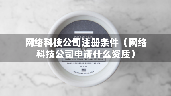网络科技公司注册条件（网络科技公司申请什么资质）