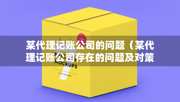 某代理记账公司的问题（某代理记账公司存在的问题及对策）
