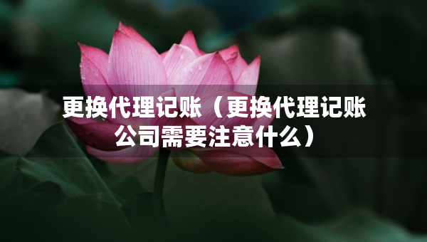 更换代理记账（更换代理记账公司需要注意什么）