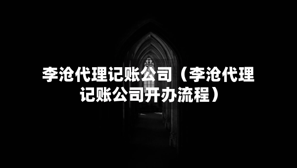 李沧代理记账公司（李沧代理记账公司开办流程）