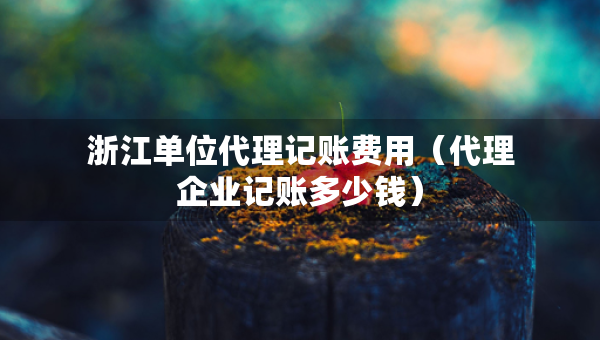 浙江单位代理记账费用（代理企业记账多少钱）