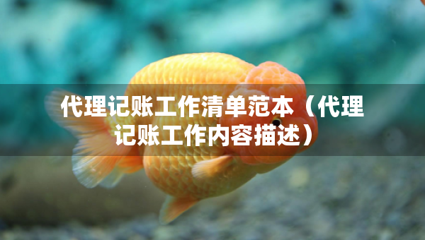 代理记账工作清单范本（代理记账工作内容描述）