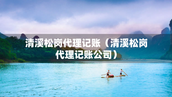 清溪松岗代理记账（清溪松岗代理记账公司）